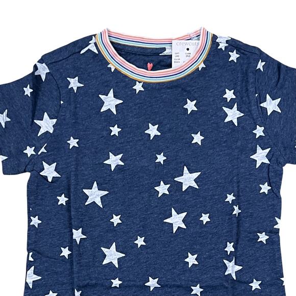 NWT J. Crew Girls' All Over Stars 4th of July W/ Rainbow Ringer T-Shirt - Picture 3 of 7